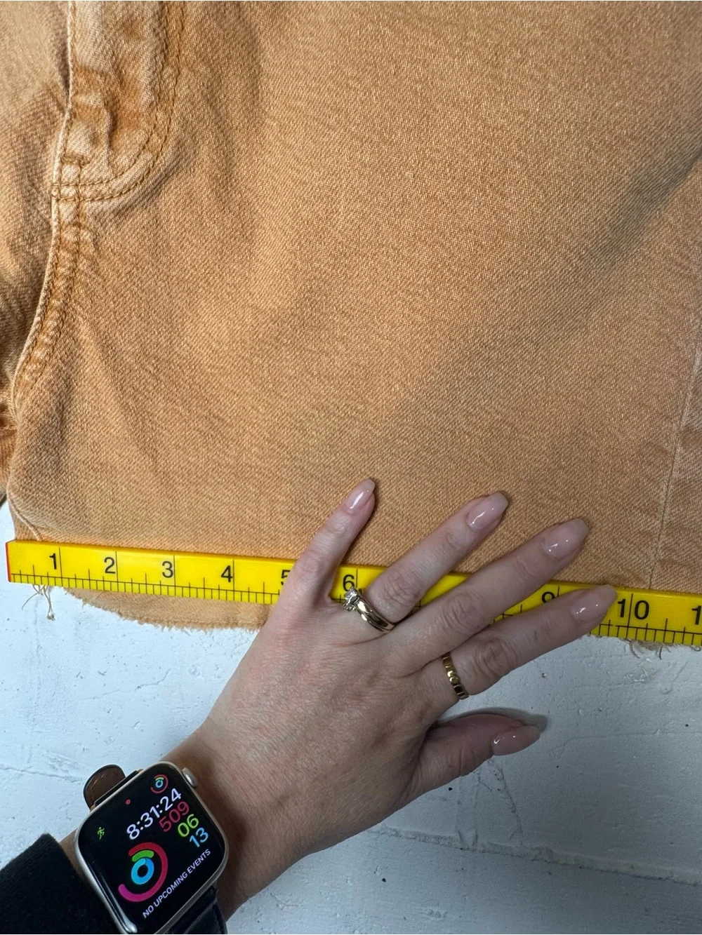 Anthropologie Pilcro‎ Ultra High Rise Ochre Shorts Size 28 Frayed Hem Cut offs